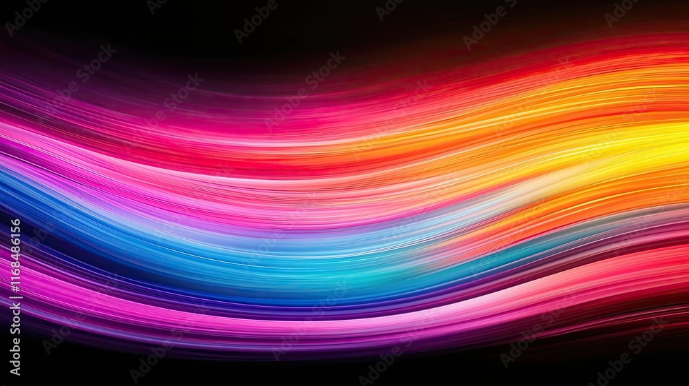 Poster rainbow abstract background concept. a vibrant abstract wave of colorful light, evoking energy and c