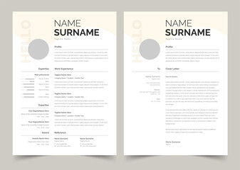 Black and White Resume and Cover Letter Layout