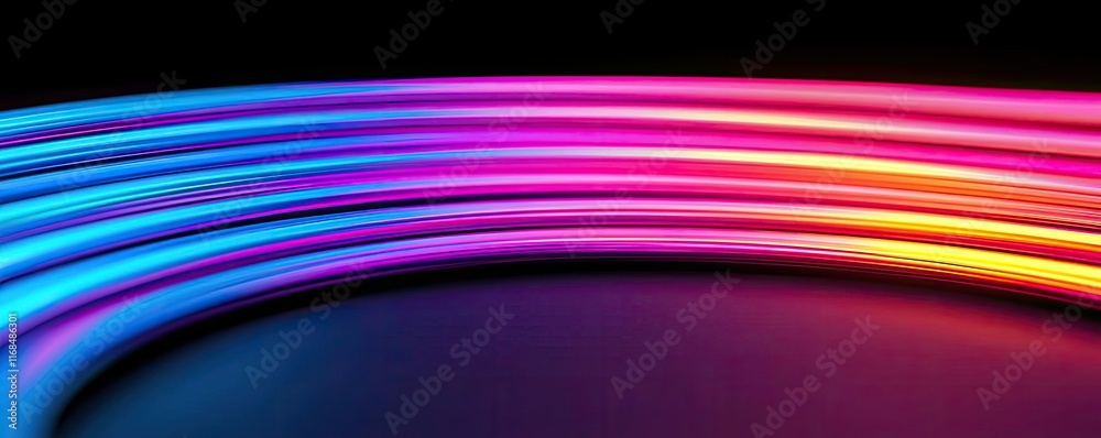 Aufkleber Rainbow abstract background concept. Vibrant neon curves creating an abstract colorful light pattern.