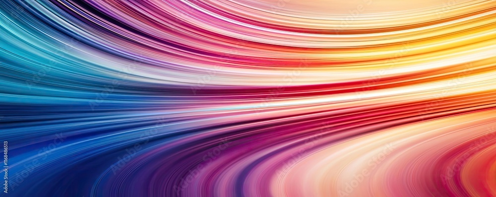 Poster Rainbow abstract background concept. Vibrant abstract waves in bright colors creating a dynamic visual experience.