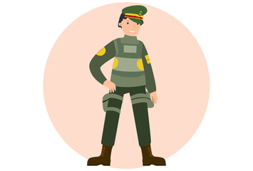 Army Captain Concept Illustration Stylish and Beautiful