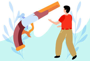 Pirate Gun Concept Illustration Stylish and Beautiful