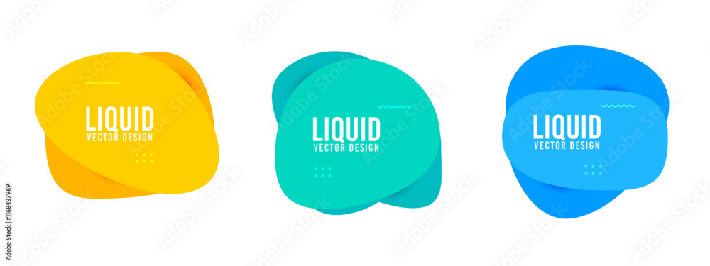 Canvas Prints modern liquid vector design set in vibrant colors