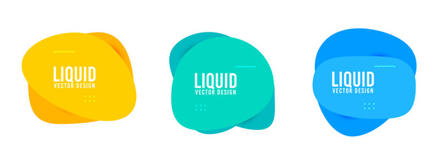 Modern liquid vector design set in vibrant colors