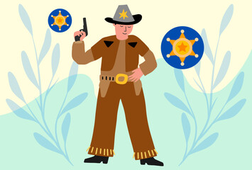 Sheriff Concept Illustration Stylish and Beautiful