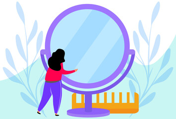 Mirror Concept Illustration Stylish and Beautiful