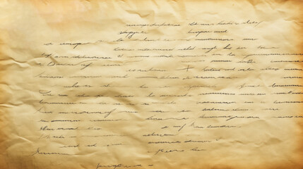Vintage letter paper background with handwritten text and copy space