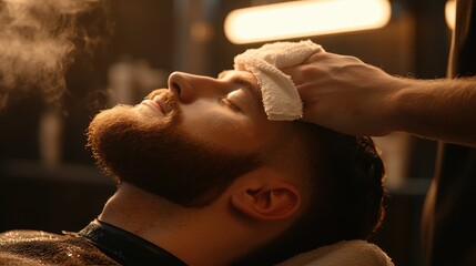 Classic Barber Towel Treatment with Steam
