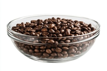 Fototapeta premium Roasted coffee beans in a glass bowl.