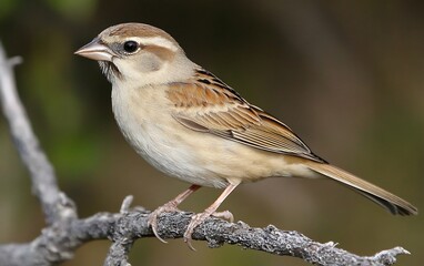 Fototapeta premium Lark sparrow perched on branch.