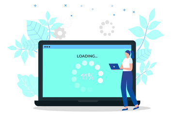 Upgrade Laptop Concept Illustration Stylish and Beautiful