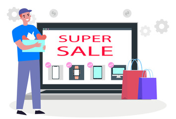 Super Sale Concept Illustration Stylish and Beautiful