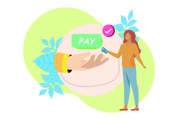 Pay Cash Concept Illustration Stylish and Beautiful