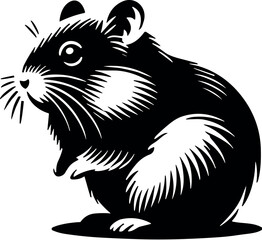 Hamster vector black silhouette cricut design for T-shirt
