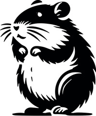 Hamster vector black silhouette cricut design for T-shirt