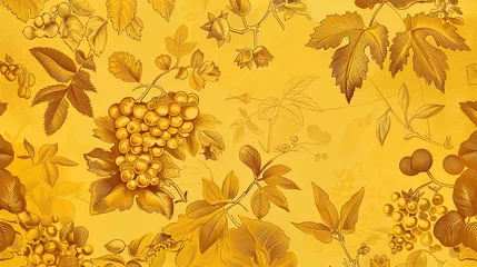 Gordijnen mustard yellow seamless pattern wallpaper © pixelwallpaper