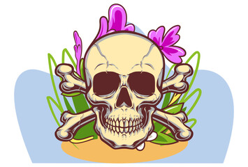 Skull Concept Illustration Stylish and Beautiful