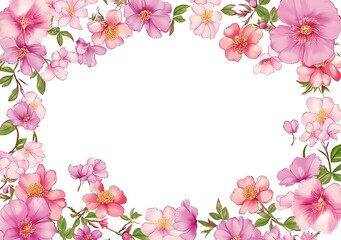 Pink peonies framed against a white spring summer background