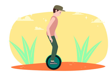 Monocycle Concept Illustration Stylish and Beautiful © designing ocean