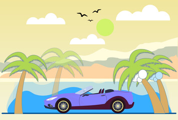 Convertible Car Concept Illustration Stylish and Beautiful