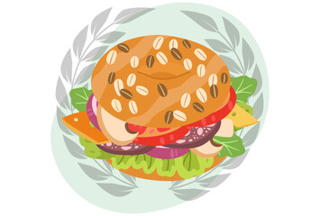 Bagel Concept Illustration Stylish and Beautiful
