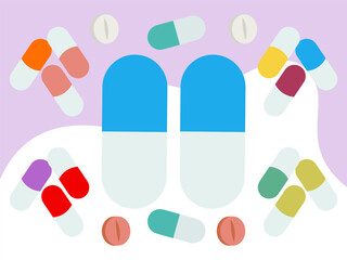 Pills Concept Illustration Stylish and Beautiful