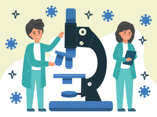 Microscope Concept Illustration Stylish and Beautiful