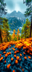autumn forest in the mountains