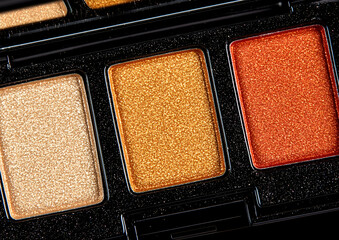 Fototapeta premium Glittery Eyeshadow Palette Closeup Photo