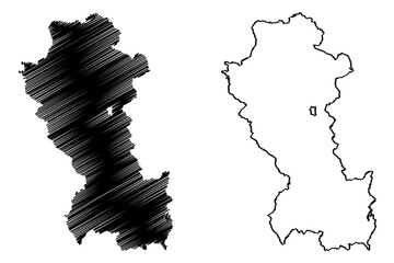 Potenza province (Italy, Italian Republic, Basilicata or Lucania region) map vector illustration, scribble sketch Province of Potenza map