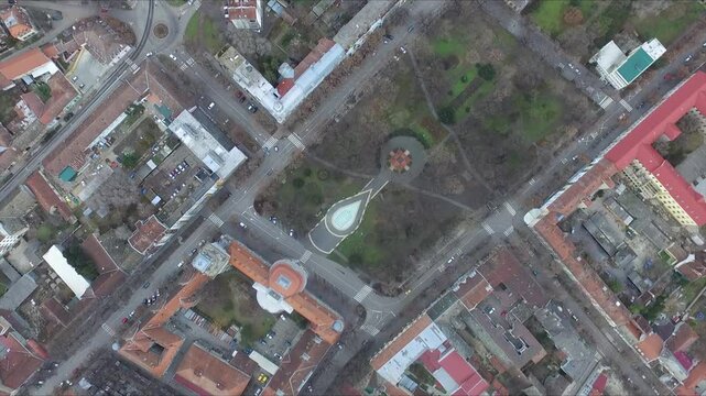 Senta, Vojvodina. Beauty of North Serbia. Drone Shot