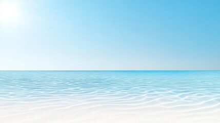 Obraz premium Tranquil ocean view with clear blue skies and gentle waves.