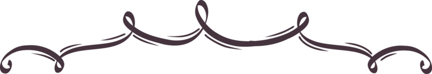 Line hand drawn of curly swishes, swashes, swoopes. Calligraphy swirl. Highlight text elements.