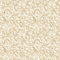 Beige Swirl Pattern Seamless Design. Pattern for wallpaper, background, print on fabric and paper.