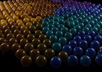 Fototapeta premium Vibrant spheres scattered on marble ground