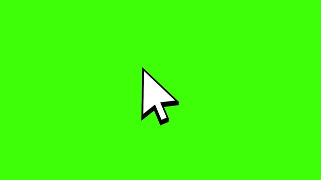 3D Cursor or pointer with black outline 4k animation on green background
3D Click cursor or arrow HD animation with chroma key background
Clicking pointer animation 4k with green screen