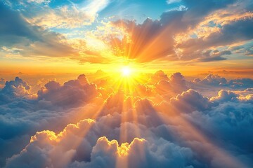 Fototapeta premium Golden Hour Above the Clouds