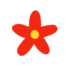 red flower isolated on white