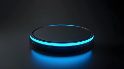 Illuminated Circular Platform Dark Background