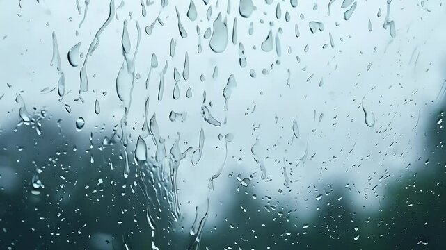 seamless animation raindrops cascading glass window creating cinematic calming atmosphere realistic t textures motion