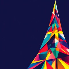 Beautiful colorful abstract christmas tree with copy space