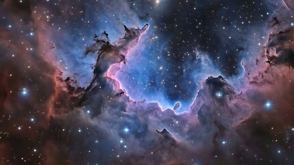 Fototapeta premium Extending across space are pillars of gas and dust from the cosmos