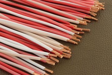 Fototapeta premium Electric copper stranded insulated mounting wires. Close-up. Soft focus. 