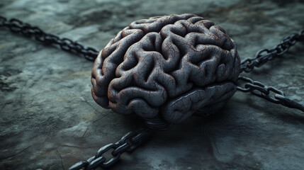 Fototapeta premium World brain day concept 3d illustration. World mental health day, Mental freedom concept background.