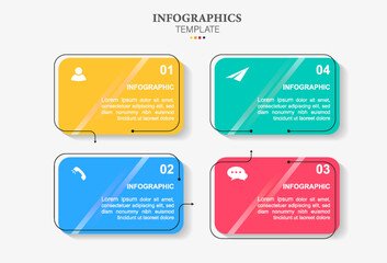 Line flow infographic 4 steps. timeline milestone graphic, presentation banner concept, workflow infographic