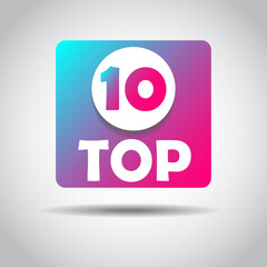 TOP 10 sticker concept in the style of popular social media. TOP 10 logo