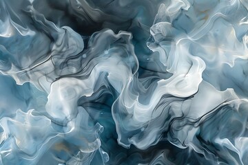 Obraz premium abstract swirling smoke in shades of blue and gray artistic focus