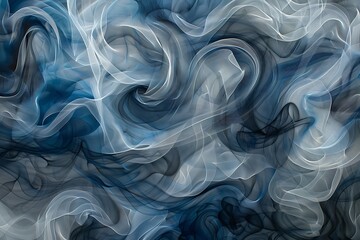 Obraz premium abstract swirling smoke in shades of blue and gray artistic focus