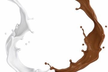 Fototapeta premium chocolate or cocoa splash, 3d rendering.