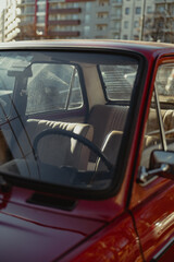 interior of an old car